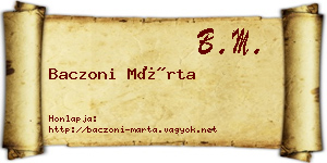 Baczoni Márta névjegykártya