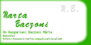 marta baczoni business card